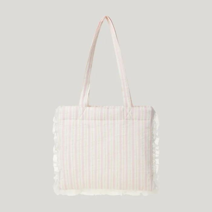 Padded Lace Frill Bag_ivory/pink
