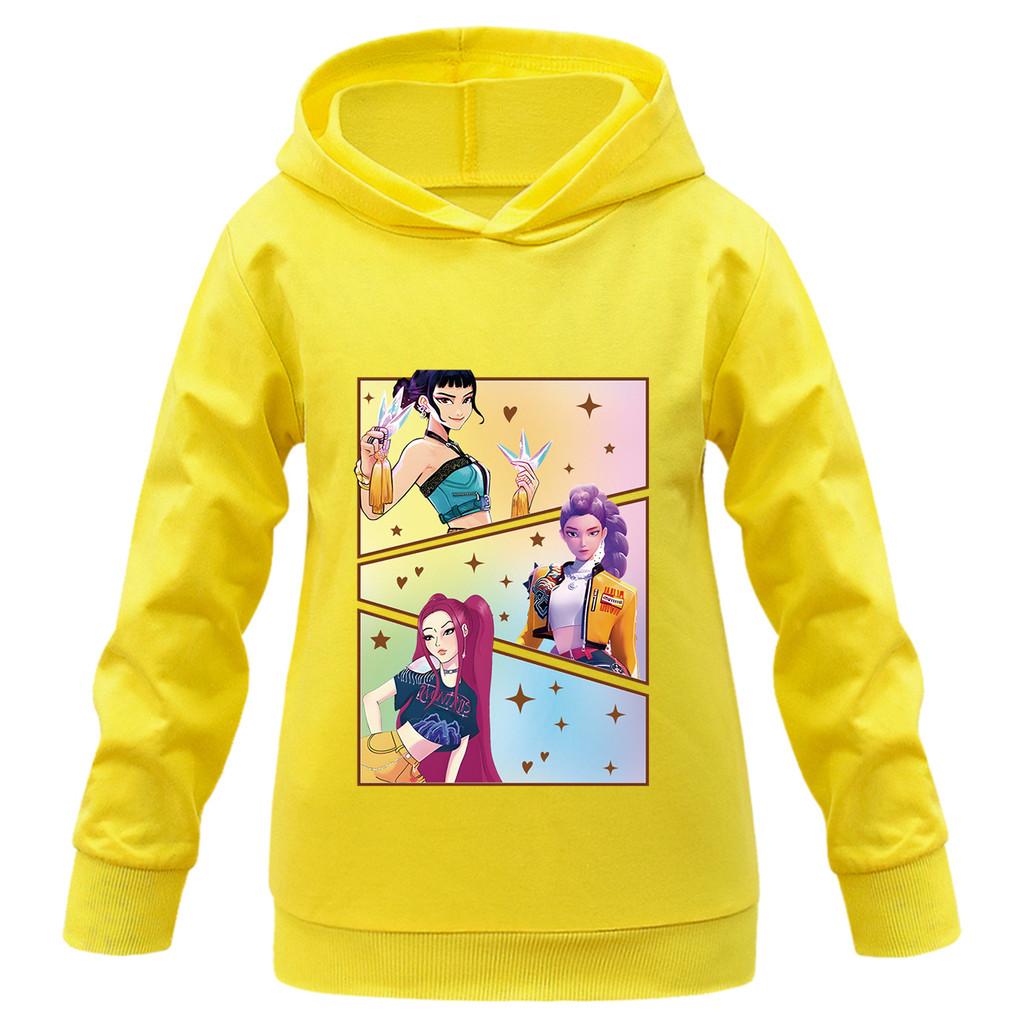 Kids Girls Anime Cartoon K-POP Rumi Zoey Mira Printed Casual Long Sleeves Sweatshirt Hoodies