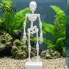 Plně kloubová figurka lebky pro Halloweenské dekorace, Dynamický kostlivec do akvária, Taneční akvarijní model s pohyblivými klouby, 3D tištěný