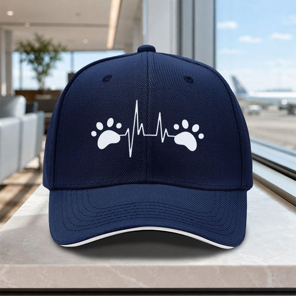 Adjustable Baseball Cap with Pet Heartbeat Pattern Lightweight Unisex Hat for Outdoor Weddings Parties