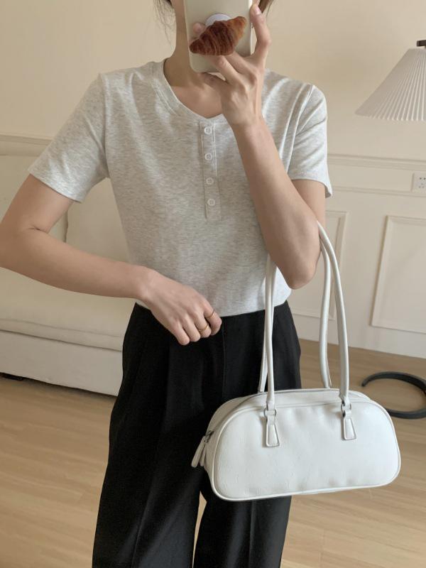 

Женская летняя приталенная футболка с круглым вырезом и коротким рукавом - Маленький размер L