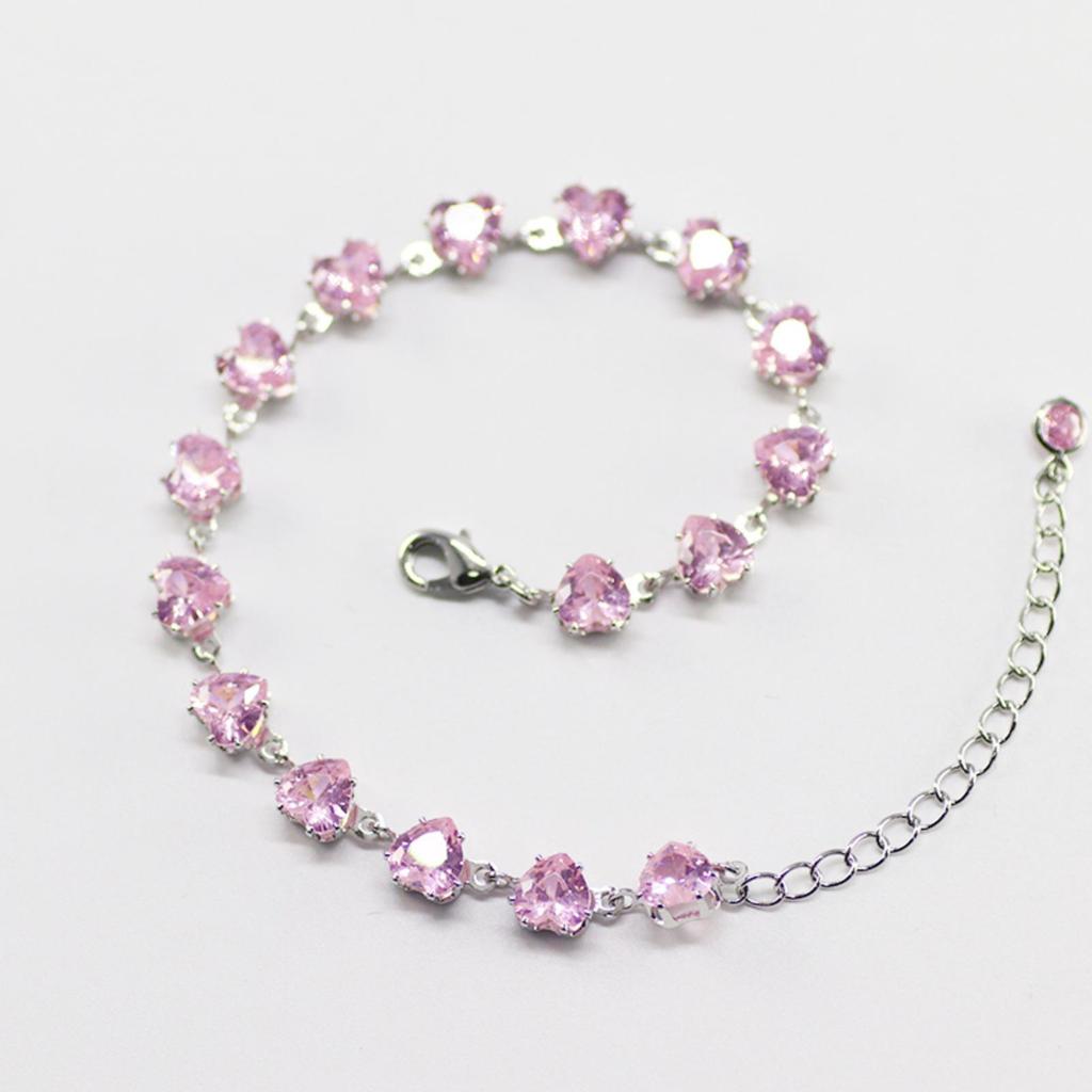 Gold-Plated Pink Zircon Bracelet - Fashionable, Simple, and Versatile.