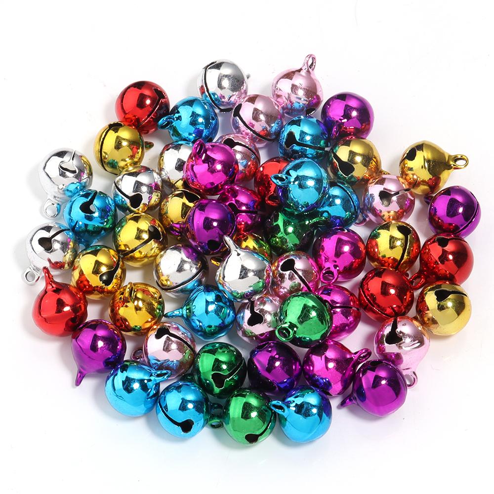 

10-50pcs/lot Colored Jingle Bells Bead Pendant Round Mini Bell Charms For Bracelet Jewelry Making DIY Christmas Party Decoration 6mm 50pcs