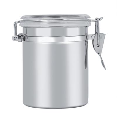 Stainless Steel Coffee Canister Food Storage Jar Tea Sugar Milk Powder Container (10*11cm)