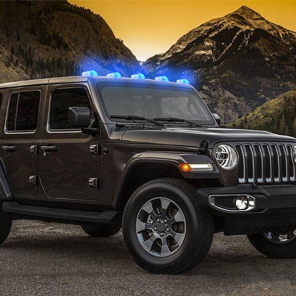 5 Pack Solar Powered Led Cab Roof Marker Running Lights W/Remote For Trucks Suv