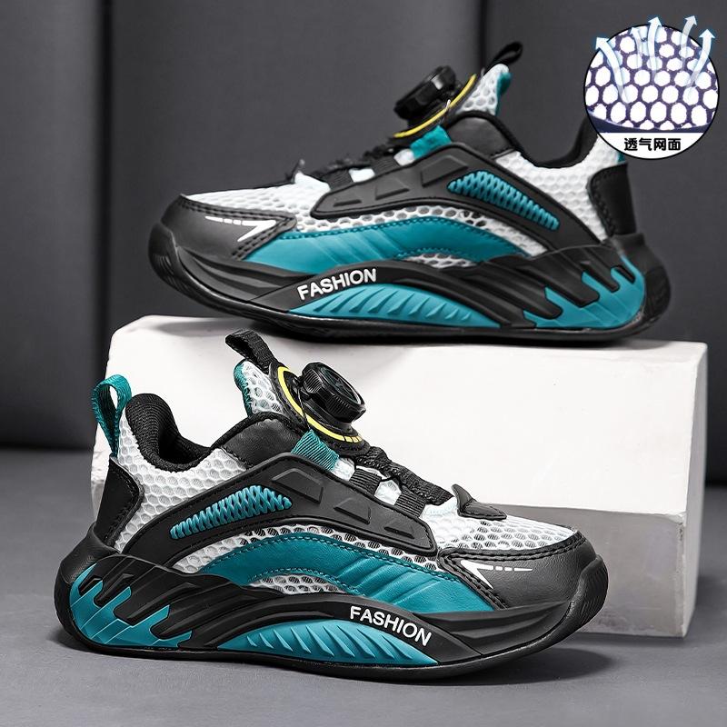 

Детская обувь Спортивная обувь для мальчиков 2025 года новые летние кроссовки с мягкой подошвой Кроссовки с вращающейся пряжкой для детей среднего и старшего возраста 28