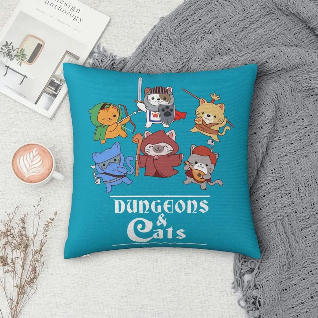 Rpg and Cats Pillowcase Polyester Cushion Cover Gift Throw Pillow Case Cover Home Zipper