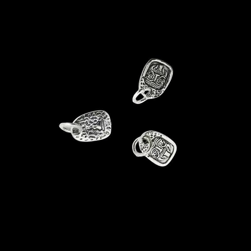 Two-Color Tibetan Silver Star & Moon Pendant with Diamond Beads