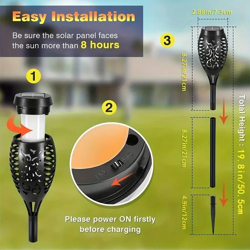 12LED Solar Flame Light Outdoor,Waterproof 12LEDs Torches Landscape Lamp for Outdoor Courtyard Garden Yard,Halloween Decorations