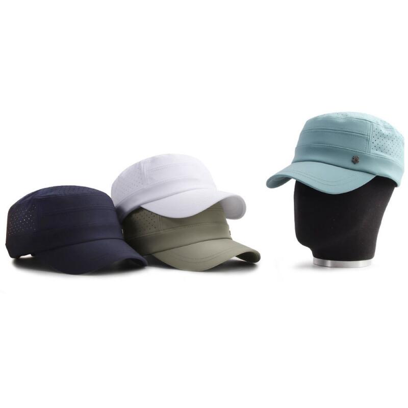 Big size perforated spandex banding cap military hat white