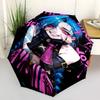 1 PC Automatic Folding Umbrella - Jinx Pattern Portable Foldable Design With 8 Ribs Christmas Birthday Gifts
