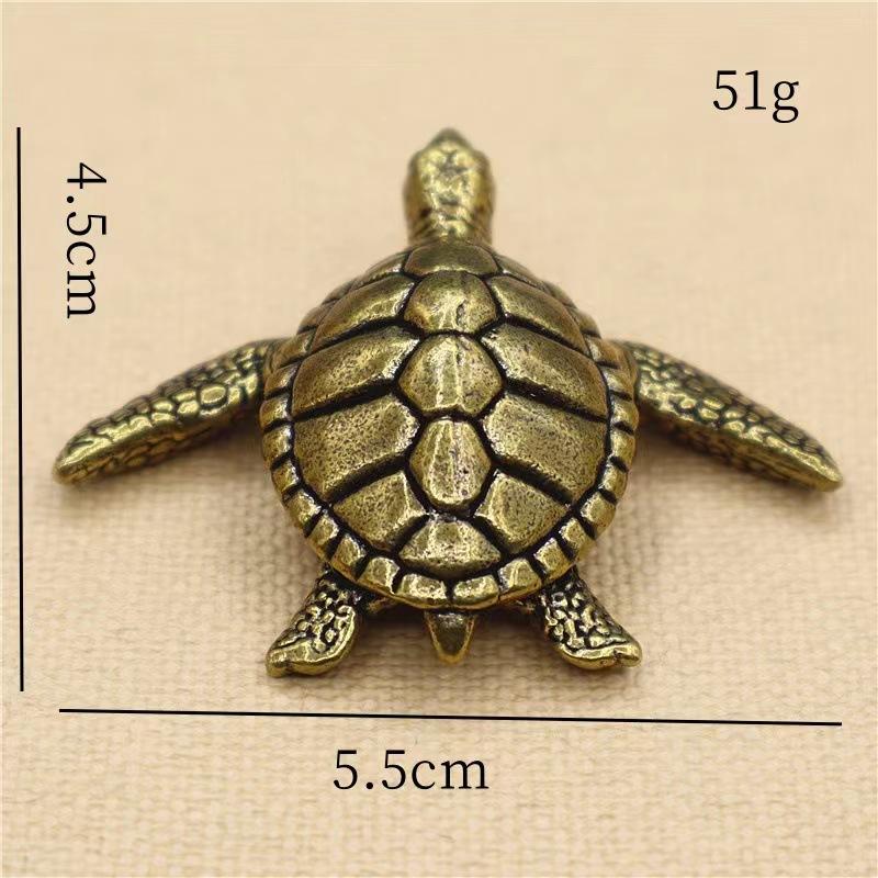 Фигурка Ручная Работа Чистая Медь Черепаха Приносит Статую Удачу - Универсальное Украшение для Дома, Офиса и Праздничного Декора