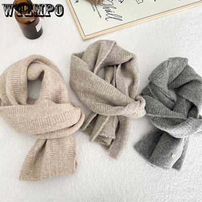 Winter Dames Gebreide Sjaal Effen Kleur Dik Casual Vrouwelijke Student Warm en Koudebestendig