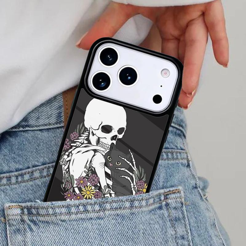 Ästhetische Skelett-Handyhülle für iPhone 16e 15 14 13 12 17 Pro Max Plus Air 17pro Hülle Coque