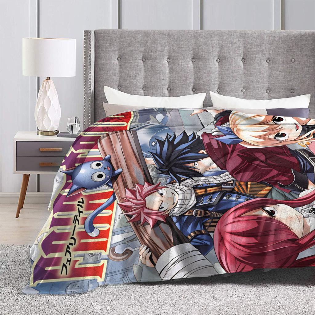 Fairy Tail Warm Soft Blanket Japanese Anime Travel Plush Throw Blanket Aesthetic Couch Chair Flannel Bedspread Sofa Bed Cover