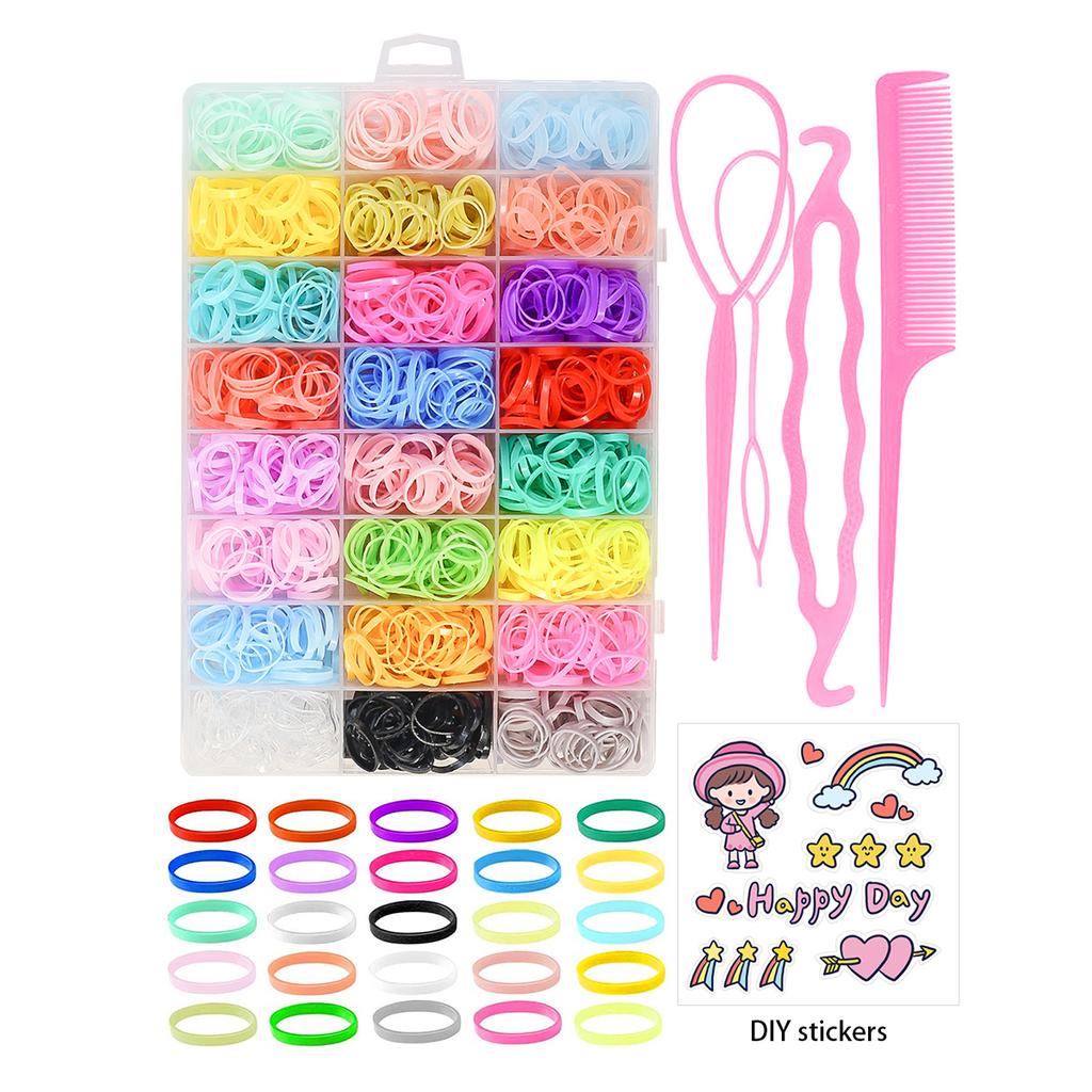 780-1800Pcs Colorful Hair Bands Set Nylon Ealstic Hair Ties Ponytail Hold Scrunchie Rubber Band Kid Baby Girls Hair Accessories