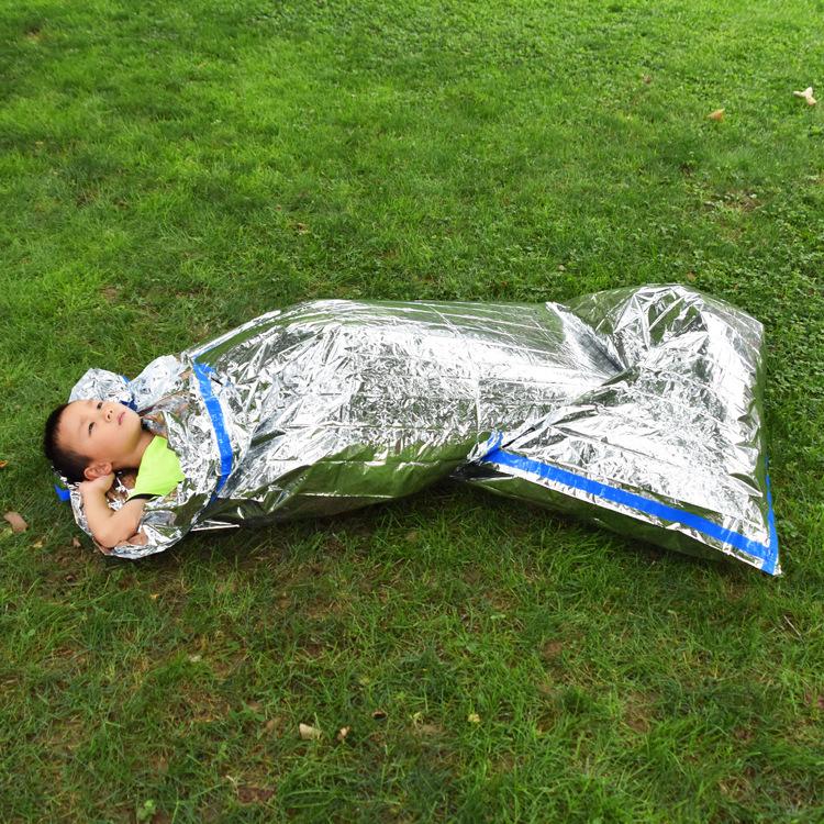 Silver Thermal Emergency Sleeping Bag with Foil Coating - Outdoors & Camping Essentials