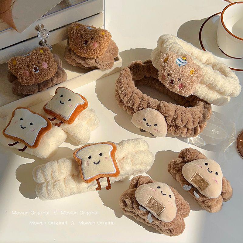Trendy Cute Bear Toast Headband for Women - Cartoon Style Flyaway Hair Accessory