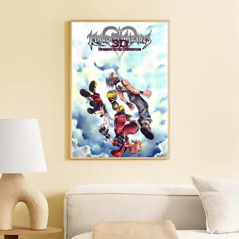 Kingdom Hearts Game Movie Sticky Posters Vintage Room Home Bar Cafe Decor Room Wall Decor