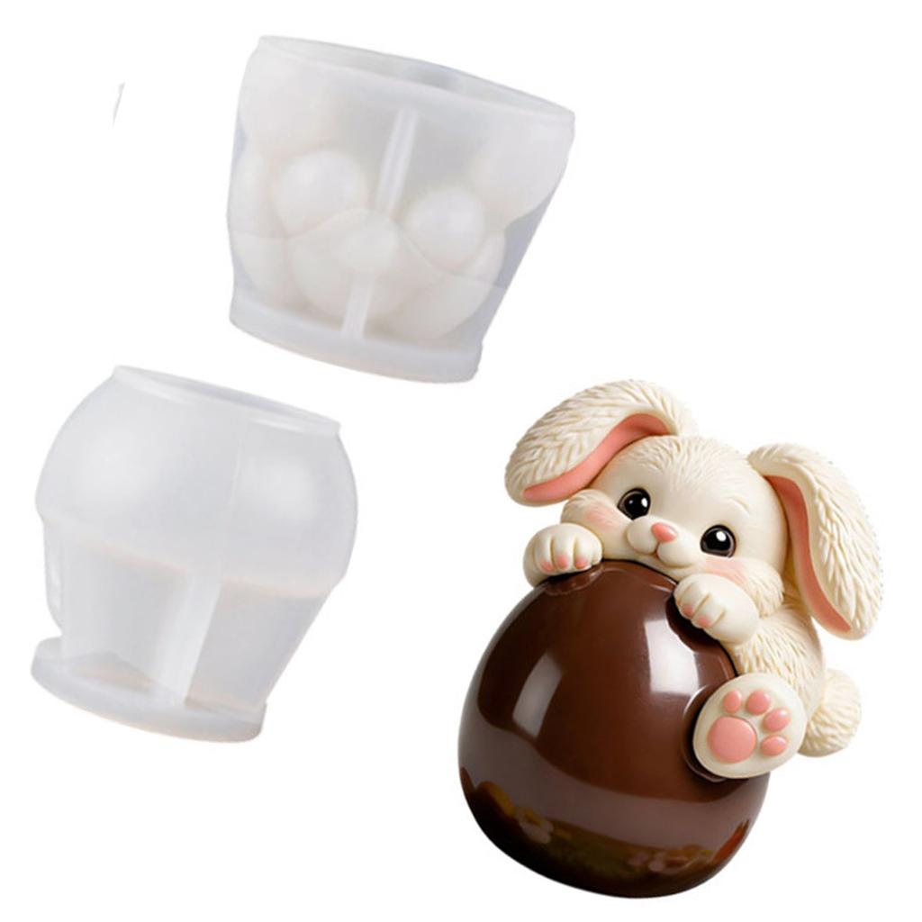 Flexible Silicone Mousse Cake Molds Rabbit Eggs Shaped Shape Chocolate Baking Mould Bakeware for Parties and Celebration