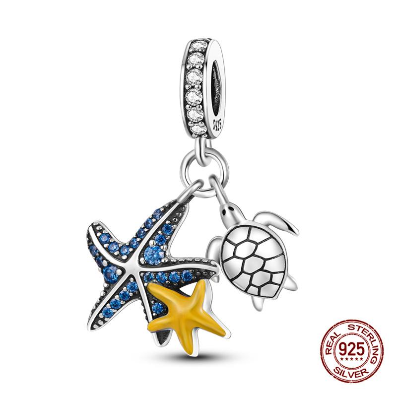 New In Original Charm Copper Ocean Series Sea Turtles Charms Beads Fit 3Mm Original Bracelet For Women Diy Fine Jewelry Gift