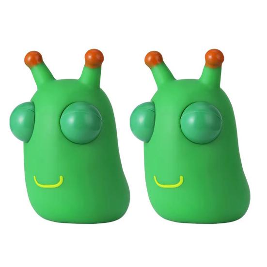 1/2/3Pcs Popping Eye Cabbage Worm Toy Anxiety Stress Relief Caterpillar Squeeze Pinch Sensory Toy Kids Teens Adults Soft Stress Ball Animal Fidget Toy