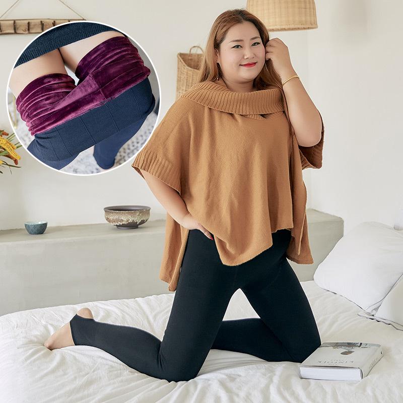 Autumn/Winter Plus Size Velvet Leggings for Women 200 lbs - Warm, Thick, Cotton Outerwear