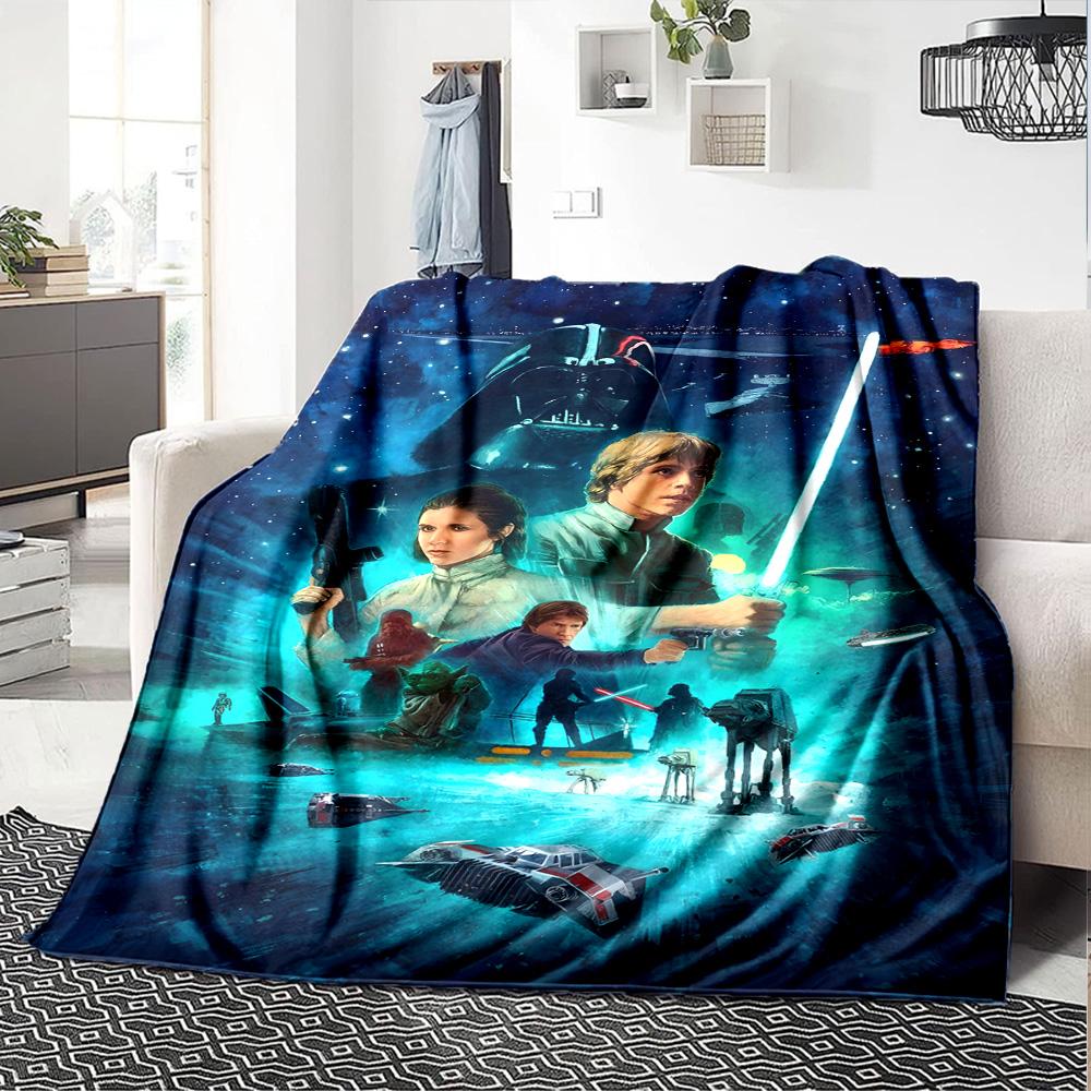 Star Wars Blanket Warmthful Decor Perfect for Chair Livingroom Seaside Four Seasons Multipurpose Playful Design Best Holiday Gift for Friends Family