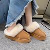 Women's Plush Lining-Soft Muffin Bottom Thick Bottom Slippers Snow Boots Home Outdoor Plush Slippers Thickened Warm Lightweight Comfortable Shoes