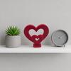 Yousheng 3D Printed Love Heart Figurine, Hollow Double Red Love Heart Statue, Heart Shape Desktop Decoration, Romantic Gifts for Valentines Day