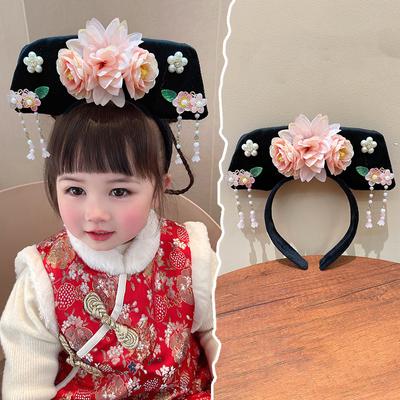 Çiçek Çin Tarzı Başlık Püskül İnci Antik Stil Kafa Bandı Prenses Saç Çemberi Hanfu Başlığı Hanfu Saç Tokası Kadın