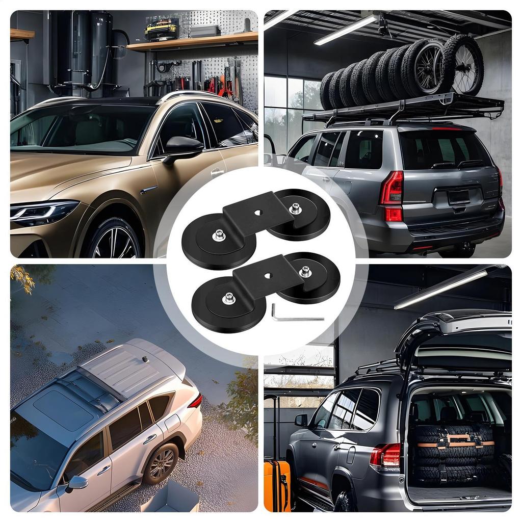 Magnetic Roof Rack Base Led Light Mounting Aluminum Alloy Brackets Strong Sucker No Drilling For Outdoor Roof Off Road Vehicle