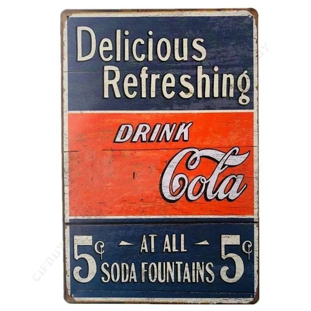 Retro Metal Tin Sign Cola Bar Decor 20x30 cm Wall Art