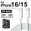 60W PD USB-C USB C Fast Charger Cable For 17 Air 16 Pro Max 15 Plus Type C Quick Charging Samsung