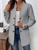 Autumn Winter New Fashion Solid Color Textured Double-Breasted Decorative Inner Pocket Long Sleeve Cardigan Jacket