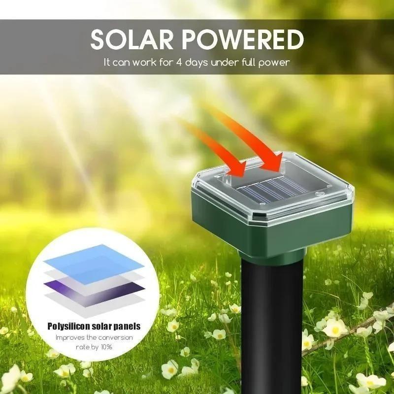 1/2/4PCS Solar Powered Ultrasonic Sonic Mole Pest Rodent Repeller Repellent Yard Outdoor Lamp Backyard Farmland Mouse Repeller
