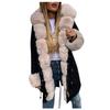 Womens Ladies Warm Plus Size Solid Color Plush Long Sleeve Lapel Imitation Coat