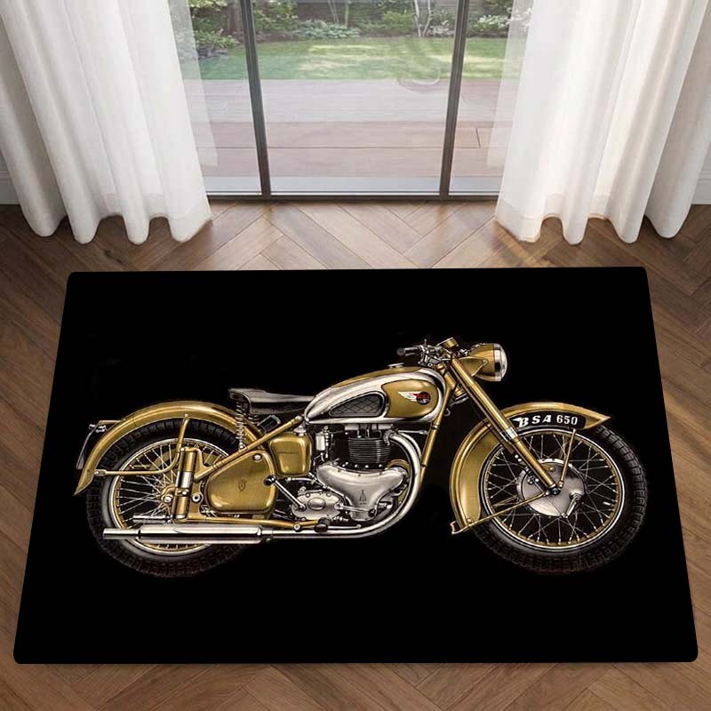 Retro BSA MV AGUSTA MOTORCYCLE Rug,,living Room Rug,bedroom Rug,sofa Area Rugs,GAMER Computer Chair Floormat