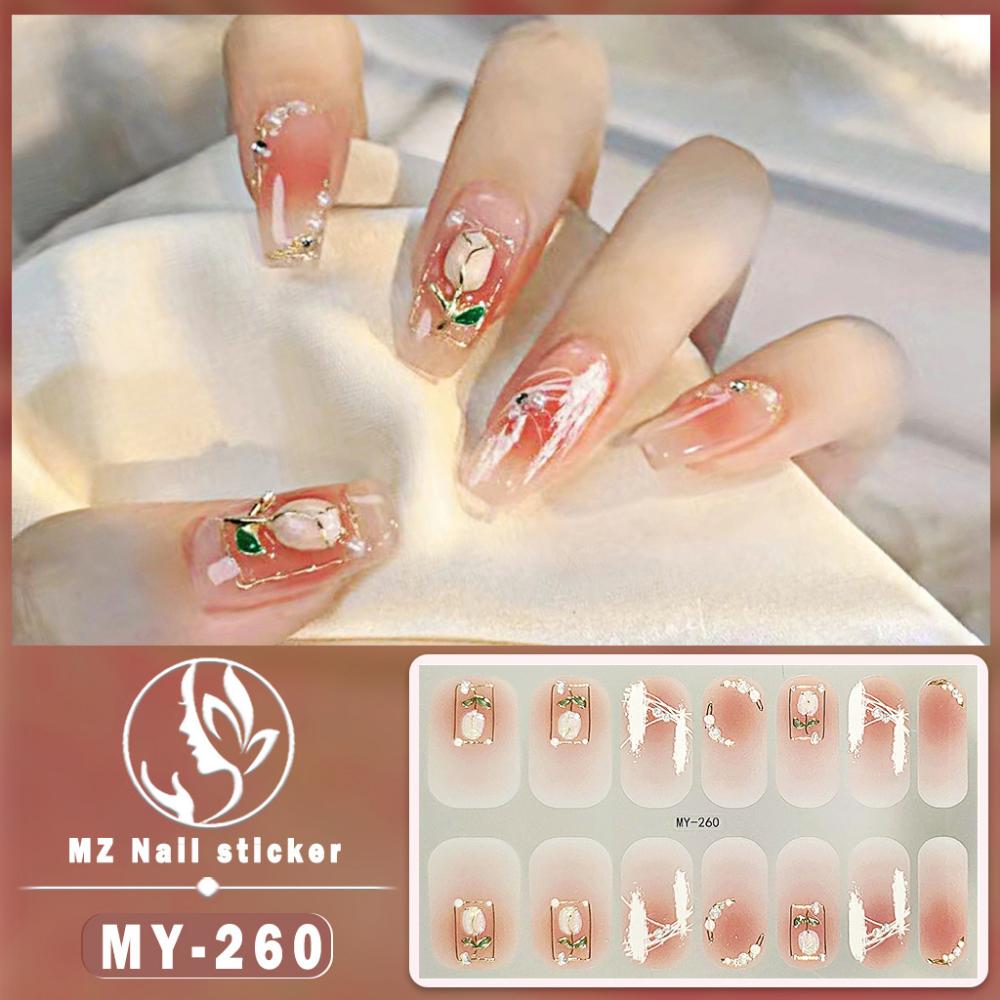 Three-dimensional Waterproof No-bake Gel Nail Polish Film Full Sticker European and American Sexy Nail Film Paper Nail Film Paper