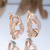 Trendy Crystal White Zircon Hoop Earrings For Women Vintage Gold Color Wedding