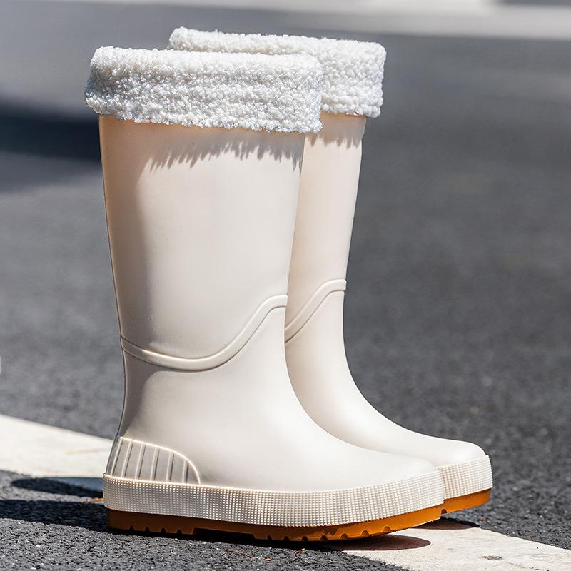 Water shoes Japanese and Korean high tube rain shoes women's rain boots long tube anti-new water boots