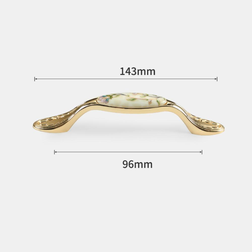 Zinc Zinc Zinc Alloy Gold Kitchen Cabinet Handle Light Luxury Ceramic Drawer Pulls  Wardrobe