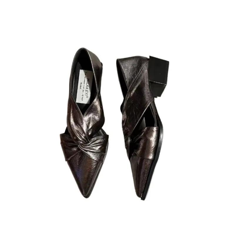 Fashion 2025 Fashion New Slip on Women’s Low Heel Pumps Retro Pointed Toe Office Elegant Comfortable Classic Career Shoes Zapatos Mujer