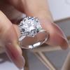Messi Jewelry  18K White Gold Round Cut Lab Diamond Women Luxury Engagement Rings