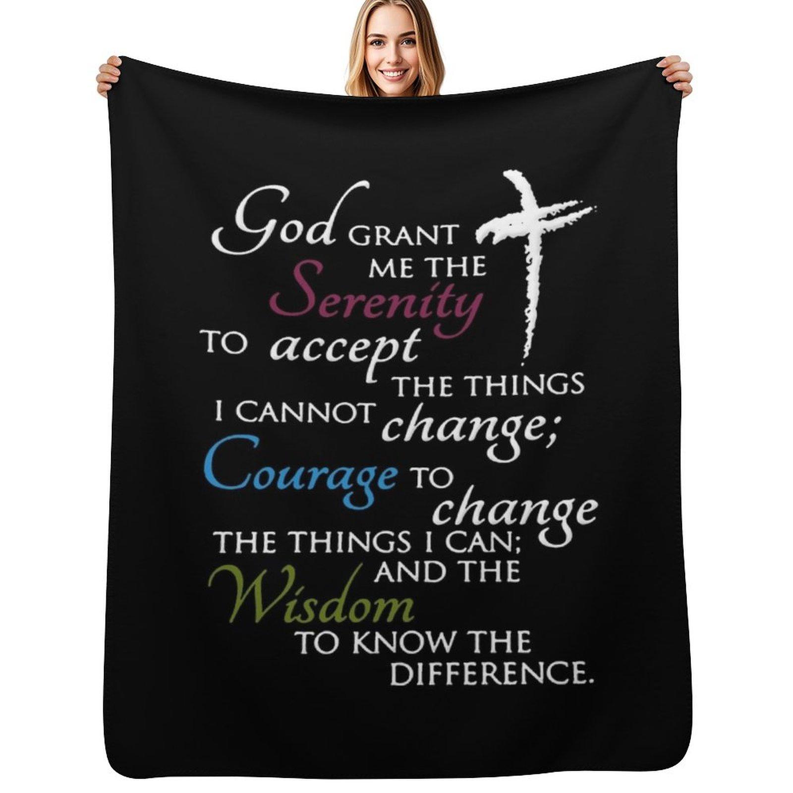 Serenity Prayer Throw Blanket Fuzzy Plush Throw Blanket for Sofa Chair Size: 75*100cm, Weight: 230 GSM