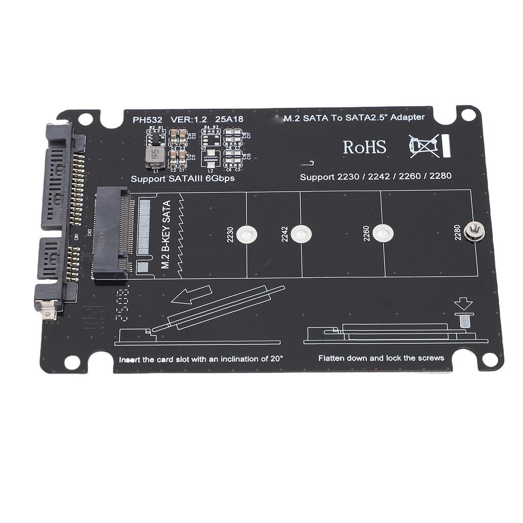 M.2 NGFF B Key MSATA SSD to 2.5in Serial ATA Adapter Enclosure Hard Disk Drive Converter Card for 2230 2242 2260 2280