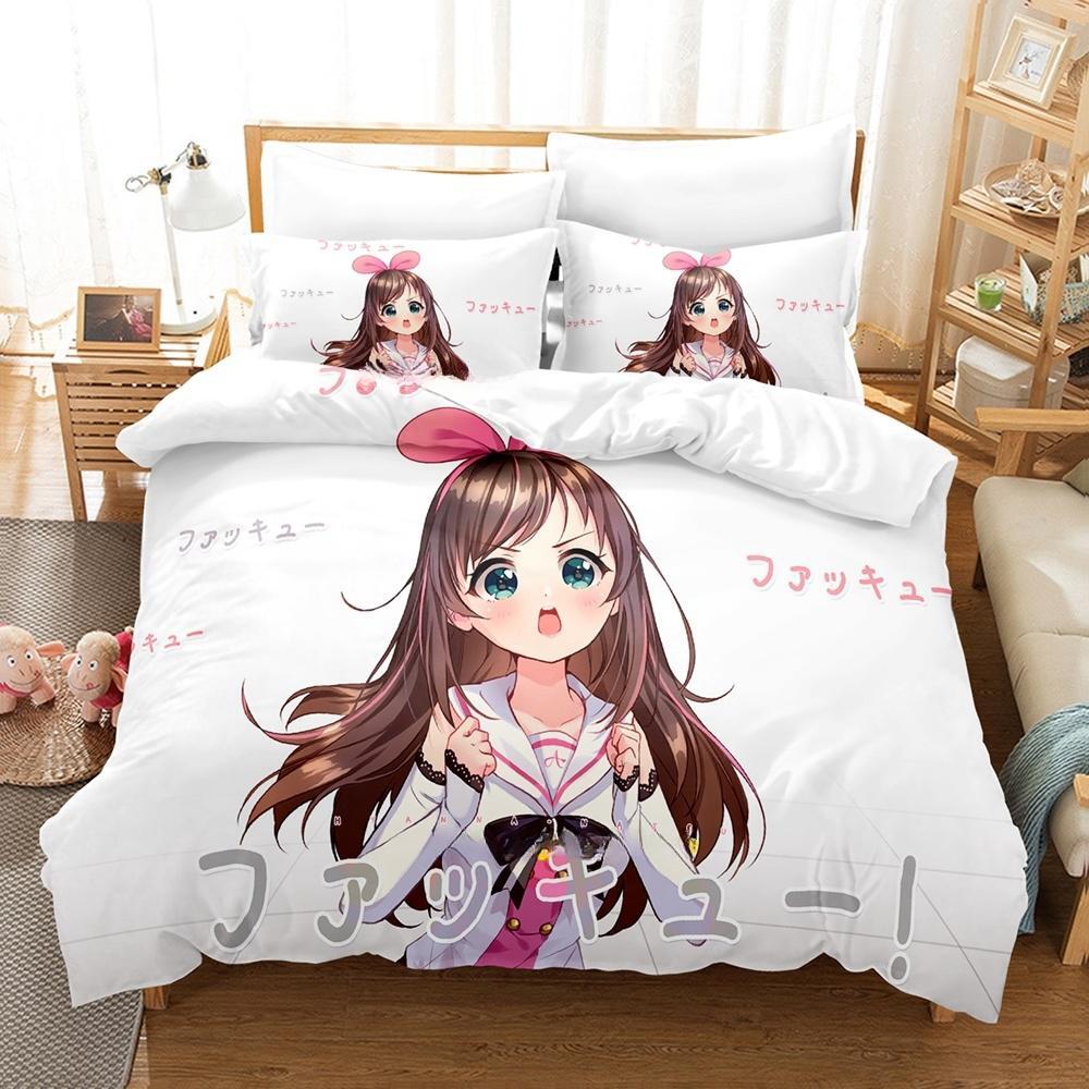 3d Printing  Kawaii Girls Kizuna AI Bedding Set Single Twin Full Queen King Size Bed Set Adult Kid Bedroom Duvet Cover Sets