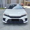 Splitter Front Air Dam Guard Bumper Lip Chin Protector Glossy Black Tuning Trim For Honda Civic 11th FE1 Sedan 4Doors 2021-2024