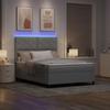 Boxspring Bed with LED Light Strips Light Gray 140 x 190 cm Fabric