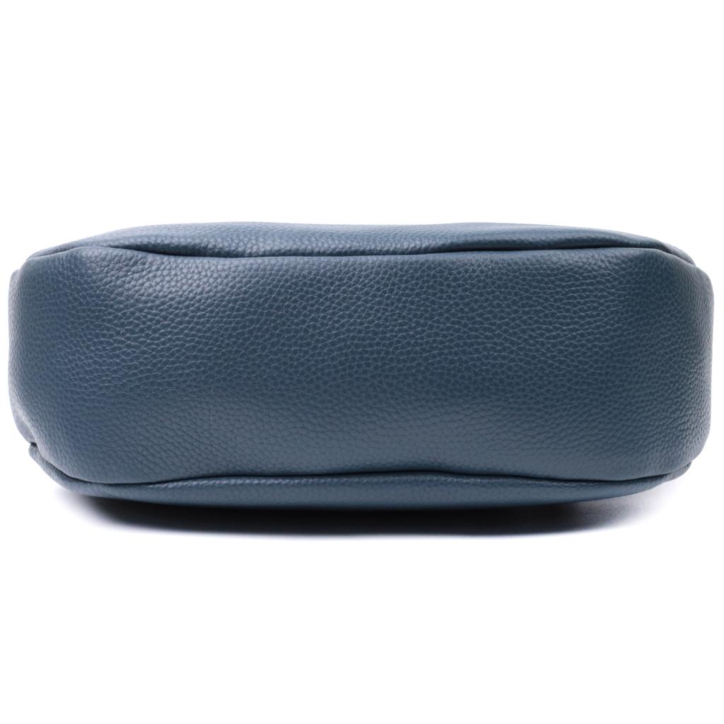 Crossbody Bag for Women with an Unusual Runner Keychain Made of Genuine Leather Vintage 22617 Blue